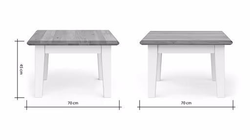 Beistelltisch Louisiana - LBH ca. 70x70x45 cm, Weiß