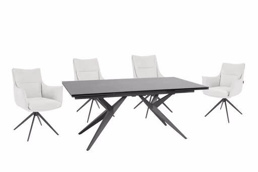 Armlehnstuhl MANDY - drehbar, Stoff, Silbergrau