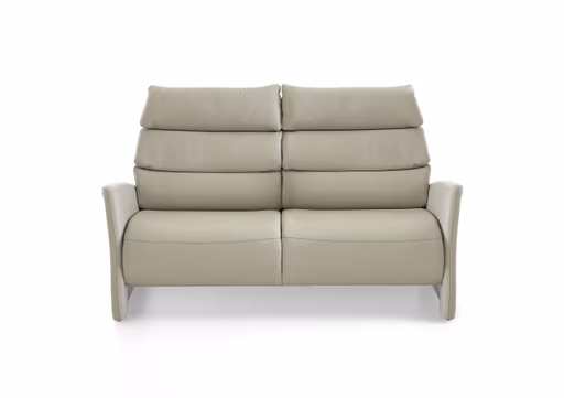 Sofa - 2,5-Sitzer groß, Kopfteil verstellbar, Leder, Perlmutt