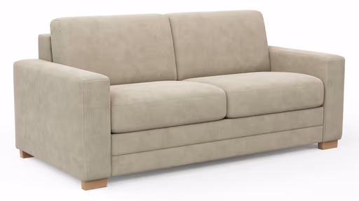 Sofa Lakeville - 2-Sitzer inkl. Schlaffunktion, Gestell Schwarz, Stoff, Beige