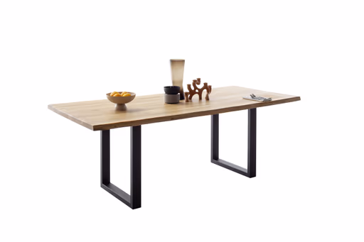 Esstisch - LB ca. 180x100 cm, Wildeiche massiv geölt, Baumkante