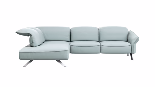 Ecksofa Bormio - Ecksofa links mit 2,5-Sitzer inklusive Fußteilverstellung motorisch, Sitztiefen und Kopfteilverstellung, Leder, Jade