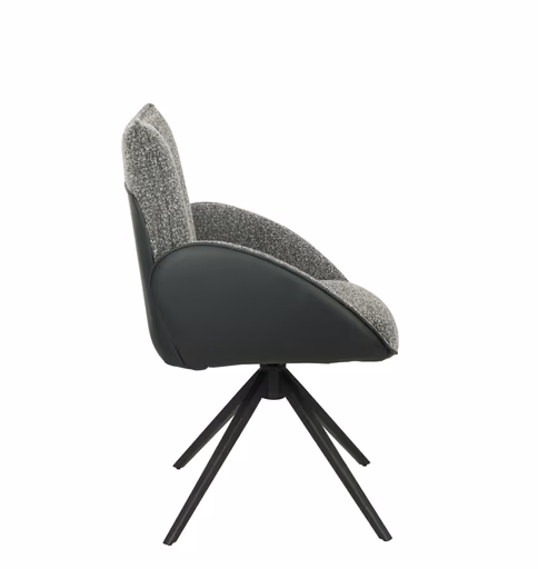 Armlehnstuhl MAURA - drehbar, Stoff, Anthrazit