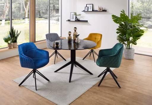 Armlehnstuhl - drehbar, Samt, Grün