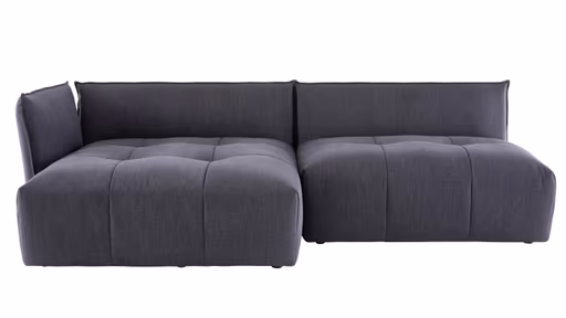 Ecksofa Palazzina - Longchair links, 1,5-Sitzer, Stoff, Dunkelgrau