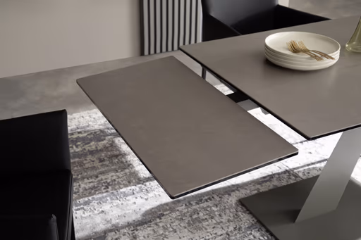 Esstisch Iseo - LB ca. 140x80 cm, ausziehbar, Keramik, Grau
