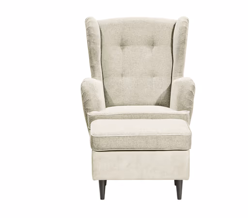 Hocker - Webstoff, Microvelours, Creme