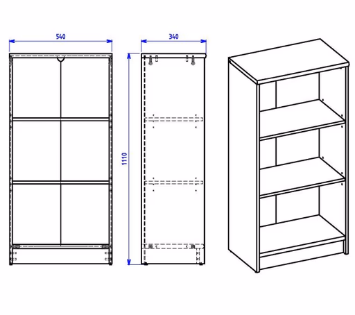 Regal - B ca. 54 cm, Sonoma Eiche Nachbildung