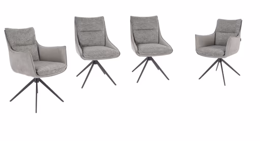 Stuhl MANDY - drehbar, Stoff, Graubeige