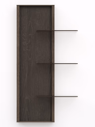 Wandregal Saratoga - linksseitig, Buche massiv, silbergrau geölt