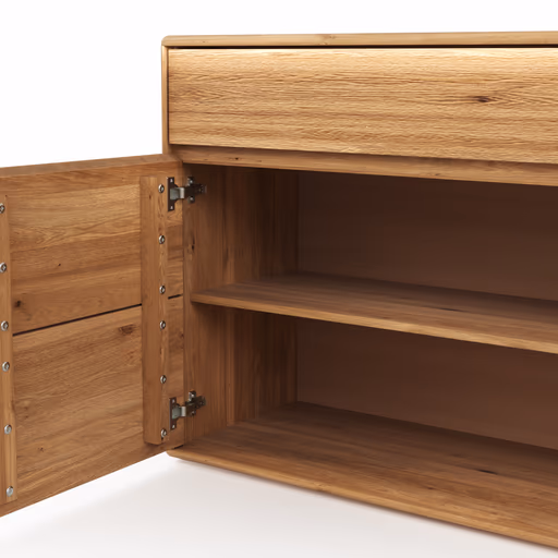 Sideboard Hillsboro - inkl. Beleuchtung, Wildeiche natur, geölt