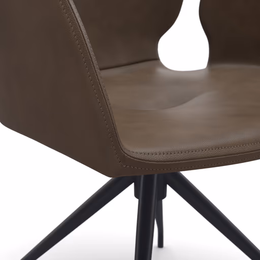 Armlehnstuhl Saltino - drehbar, Leder, Dunkelbraun