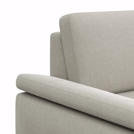 Ecksofa Houston - 1,75-Sitzer mit Longchair groß rechts, inkl. Sitztiefenverstellung und Armlehne klappbar, Stoff, Natur