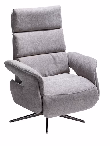 Relaxsessel Amila - Größe M, inkl. Relaxfunktion und Kopfteilverstellung, Stoff, Grau