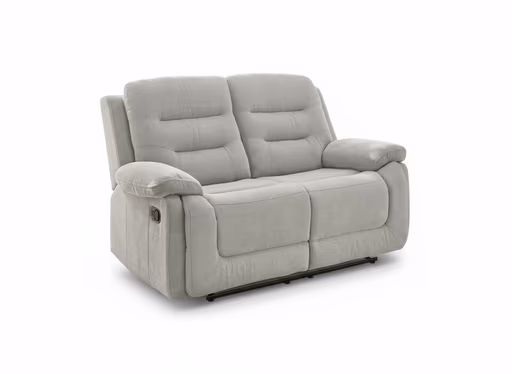 Sofa - 2-Sitzer, Relaxfunktion, Stoff, Grau