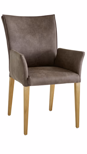 Armlehnstuhl Florea - Stoff, Dunkelbraun