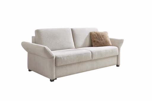 Schlafsofa EM Arlon - Faltbett mit Kaltschaummatratze, Stoff, Natur