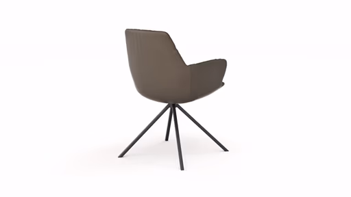 Armlehnstuhl Pegara - Leder, Dunkelbraun