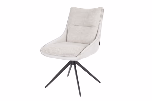 Stuhl MANDY - drehbar, Stoff, Silbergrau