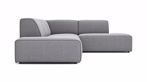 Ecksofa Elementos - Abschlusselement mit 1-Sitzer und Ecke rechts, Stoff, Grau