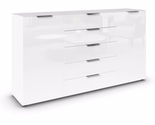 Kommode RIPP- Weiß, Glas, Weiß