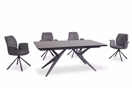 Armlehnstuhl MANOA - drehbar, Stoff, Dunkelgrau