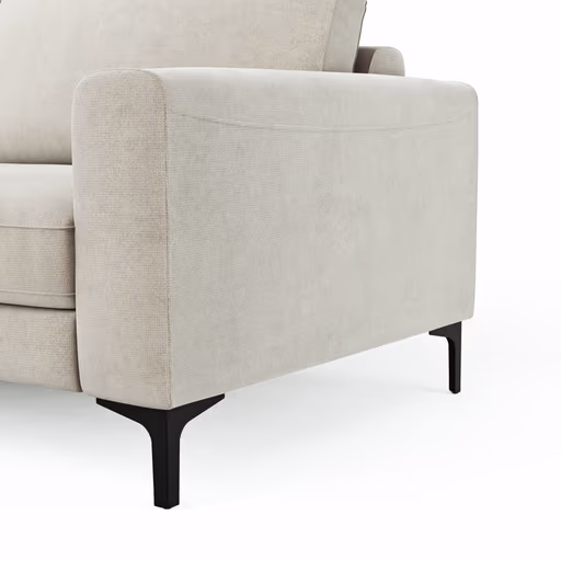 Ecksofa Oviedo - Longchair links mit 1,5-Sitzer, Stoff, Natur