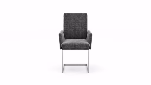 Freischwinger Valloni, Armlehne, Stoff, Dunkelgrau