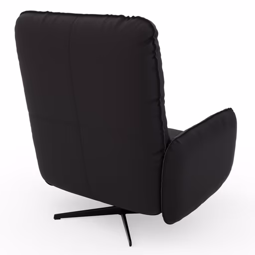 Loungesessel Lovere - Leder, Schwarz, Armlehne links