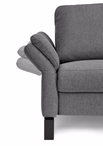 Ecksofa CALM PREMIUM 2.0 - Longchair links mit 3-Sitzer, Relaxfunktion motorisch, Armlehne verstellbar, Stoff, Anthrazit