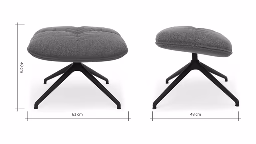 Hocker Unn - Stoff, Taupe