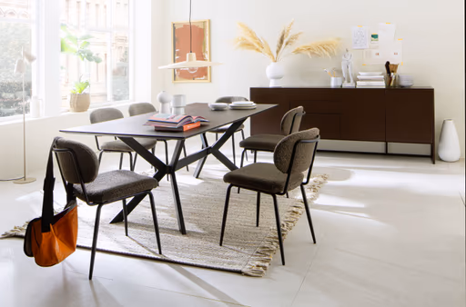 Stuhl Bouc - Bouclé, Graubraun