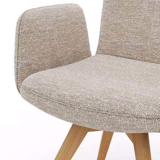 Armlehnstuhl Kamari - Stoff, Graubeige