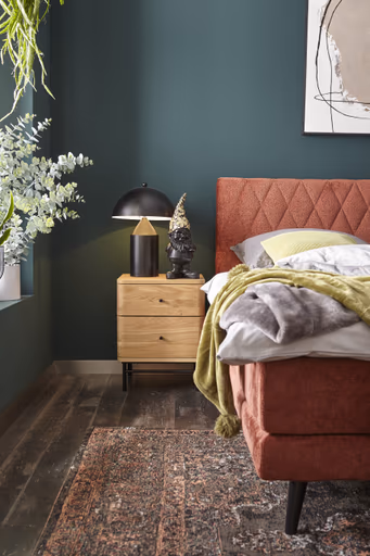 Boxspringbett Valencia - Liegefläche ca. 180x200 cm, Stoff, Kupfer