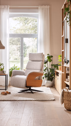 Relaxsessel Amila - Größe S, inkl. 2-motorischer Relaxfunktion und Kopfteilverstellung, Stoff, Silbergrau