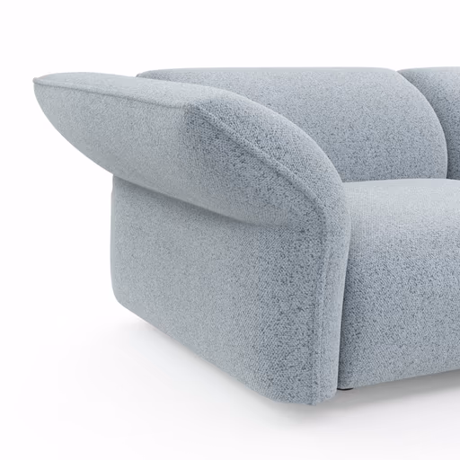 Ecksofa Motone - 2,5-Sitzer mit Ecke rechts, Stoff, Hellblau