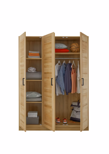 Drehtürenschrank- B ca. 152 cm, Buche, Teilmassiv, Geölt