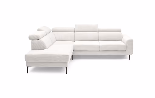 Ecksofa CHARIS - Ecke links, 2-Sitzer, Microfaser, Creme