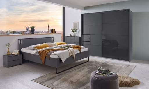 Bettgestell- Liegefläche ca. 180x200 cm, Graphit