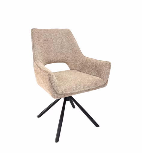 Armlehnstuhl MARESA - drehbar, Stoff, Braun