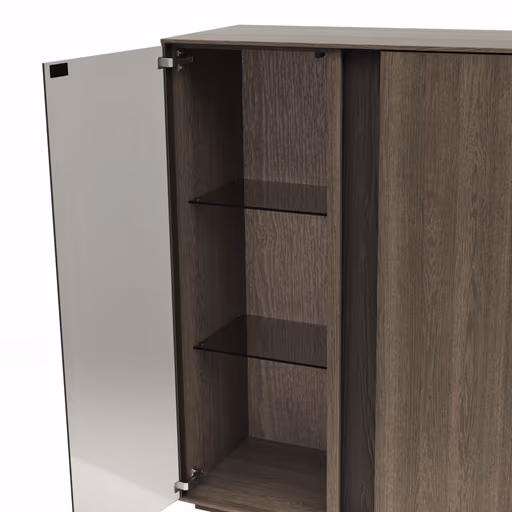 Highboard Saratoga - Buche massiv, silbergrau geölt