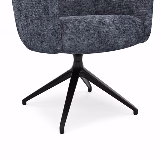 Armlehnstuhl Calgary - drehbar, Stoff, Dunkelblau