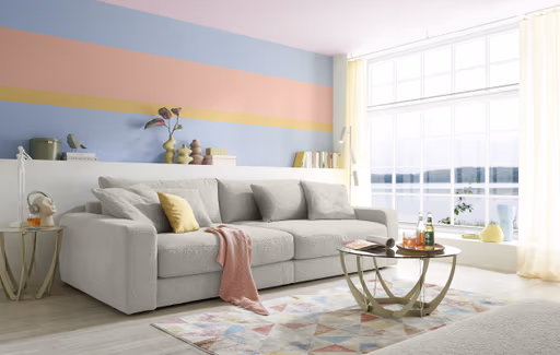 Hocker JOVIN - Stoff, Hellgrau