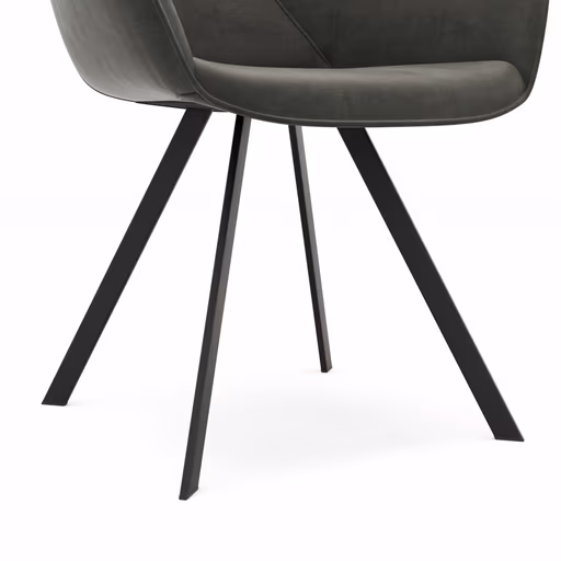 Armlehnstuhl Wesley - Stoff, Anthrazit