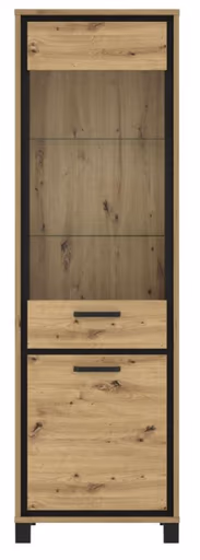 Vitrine FARIDA - Eiche Dekor, Schwarz