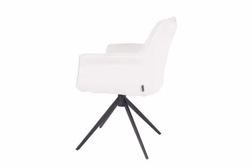 Armlehnstuhl MAIKE - drehbar, Stoff, Weiß