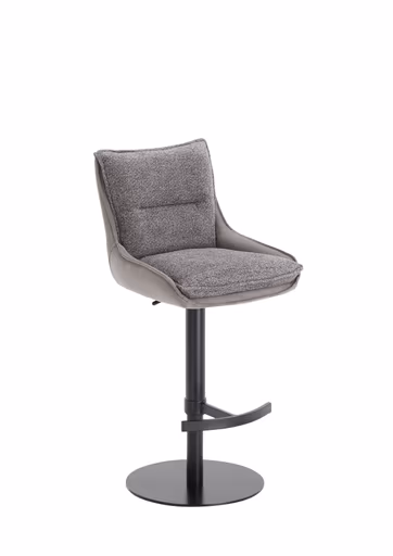 Barhocker MANDY - höhenverstellbar, Stoff, Graubeige