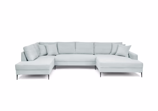 Wohnlandschaft - Ecke links, 2-Sitzer, Longchair rechts, Stoff, Mint