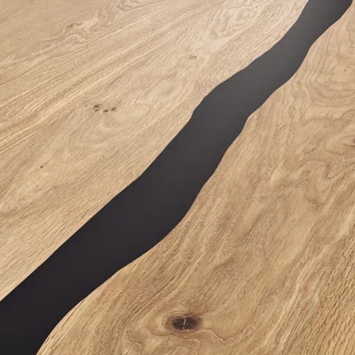 Esstisch Kima - LB ca. 200x100 cm, Wildeiche massiv mit Epoxid-Harz
