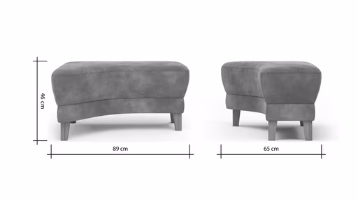 Hocker Stamford - gebogen, Links, LB ca. 89x65 cm, Stoff, Anthrazit